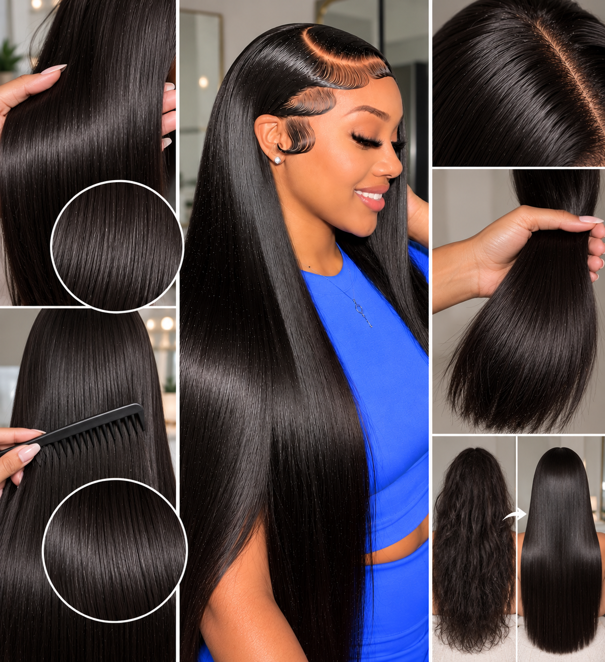 HD Lace Human Hair Wig – 18–30 Inch Premium Real Hair with Breathable Adjustable Cap, Tangle-Free Texture and Versatile Styling Options