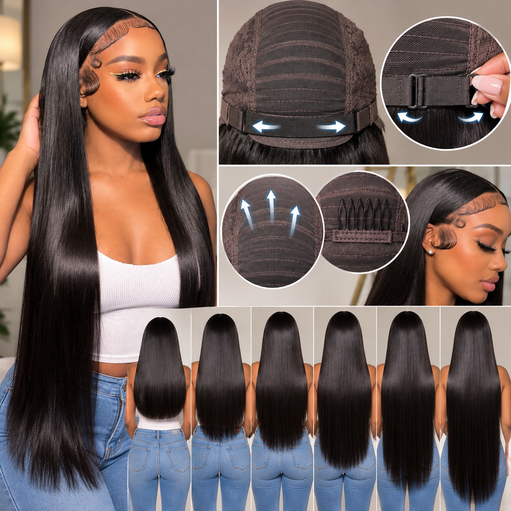 HD Lace Human Hair Wig – 18–30 Inch Premium Real Hair with Breathable Adjustable Cap, Tangle-Free Texture and Versatile Styling Options