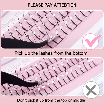 Rhinestone Single-Cluster False Eyelashes – Soft Synthetic Fiber Lash with Sparkling Rhinestone Accents for Glamorous Party, Performance and Special Event Makeup