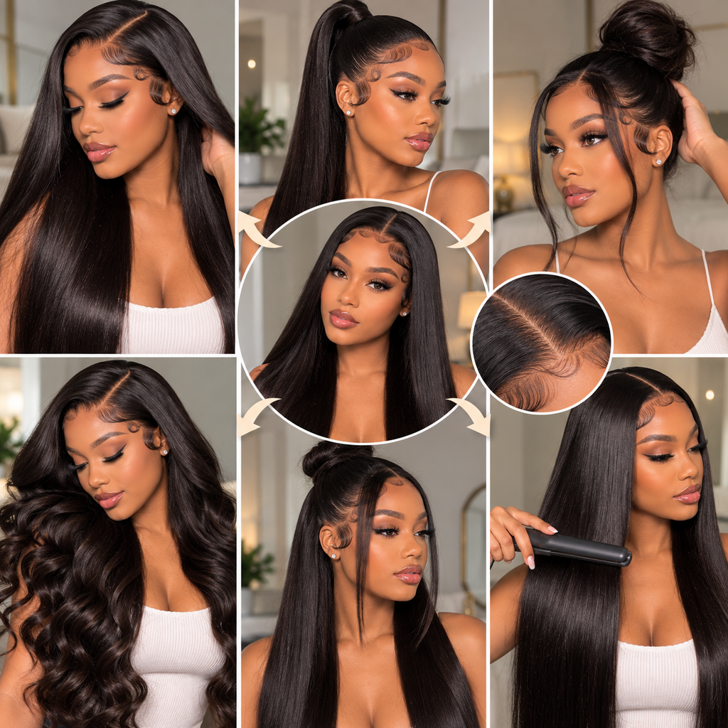 HD Lace Human Hair Wig – 18–30 Inch Premium Real Hair with Breathable Adjustable Cap, Tangle-Free Texture and Versatile Styling Options